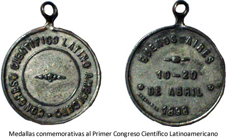 medallas del Primer Congreso Científico Latinoamericano